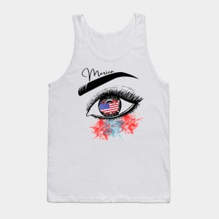 American Flag Eye 4th Of July Tank Top